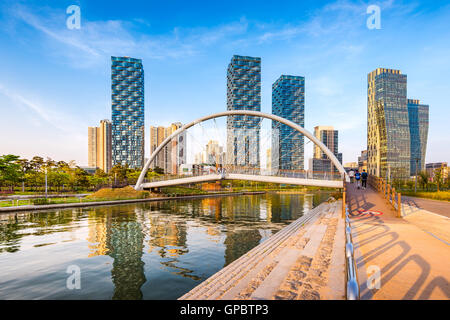 Incheon, Central Park in Songdo International Business District, South Korea Stockfoto