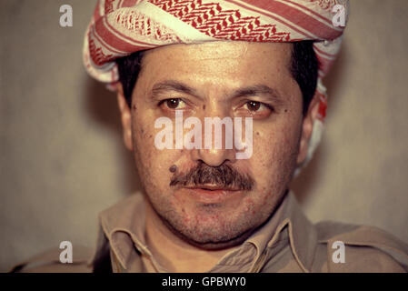 1991 - Masoud Barzani, Führer der kurdischen Demokratischen Partei seit 1979 (und Präsident der Irakisch-Kurdistan Region seit 20 Stockfoto