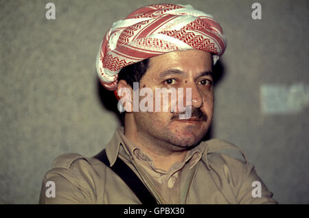 1991 - Masoud Barzani, Führer der kurdischen Demokratischen Partei seit 1979 (und Präsident der Irakisch-Kurdistan Region seit 20 Stockfoto