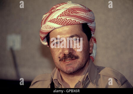 1991 - Masoud Barzani, Führer der kurdischen Demokratischen Partei seit 1979 (und Präsident der Irakisch-Kurdistan Region seit 20 Stockfoto