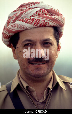 1991 - Masoud Barzani, Führer der kurdischen Demokratischen Partei seit 1979 (und Präsident der Irakisch-Kurdistan Region seit 20 Stockfoto