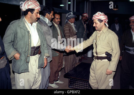 1991 - Masoud Barzani, Führer der kurdischen Demokratischen Partei seit 1979 (und Präsident der Irakisch-Kurdistan Region seit 20 Stockfoto