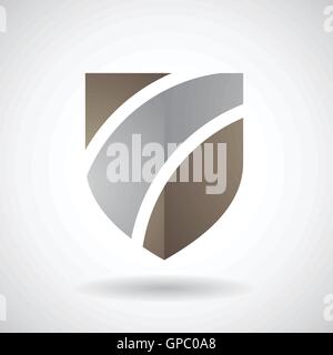 Design-Konzept eines Logo-Form und Symbol aus einem gestreiften Schild Stock Vektor