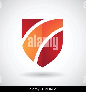 Design-Konzept eines Logo-Form und Symbol aus einem gestreiften Schild Stock Vektor