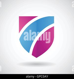 Design-Konzept eines Logo-Form und Symbol aus einem gestreiften Schild Stock Vektor