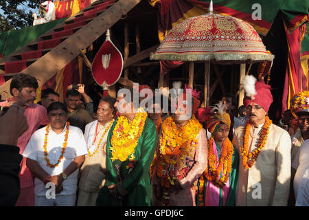 König in dussehra Festival Prozession, Jagdalpur, Bastar, Chhattisgarh, Indien, Asien Stockfoto