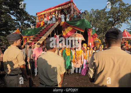 König in dussehra Festival Prozession, Jagdalpur, Bastar, Chhattisgarh, Indien, Asien Stockfoto