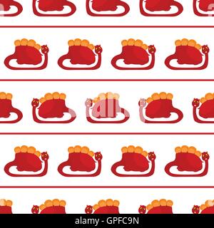 nahtlose Muster mit Dinosaurier oder Drachen. Vektor Stock Vektor