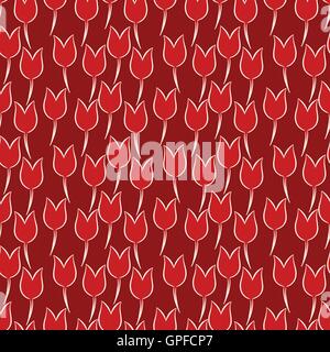 nahtlose Muster mit Tulpen. Vektor Stock Vektor