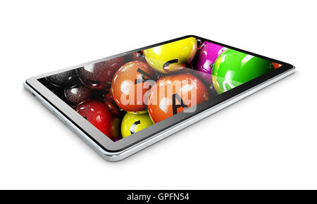 Tablet auf weißem Hintergrund Stockfoto