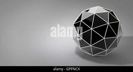 Der 3d abstrakte Ball auf einem grauen Hintergrund Stockfoto