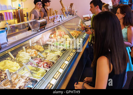 Eisdiele in Florenz, Italien Stockfoto