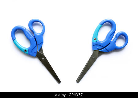 blaue Handwerk Schere isoliert Stockfoto