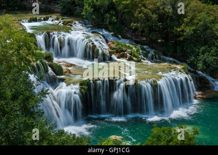 Die oberen Wasserfall Skradinski buk Wasserfall im Nationalpark Krka, Kroatien Stockfoto