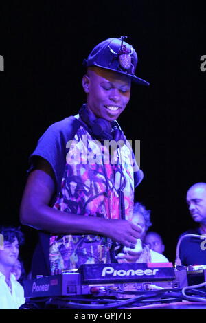 Bacoli, Italien. 04. September 2016. Haut-Stimme der Londoner Band Skunk Anansie, dj Version während Skyy Beach Bacoli Festival in Italien. © Salvatore Esposito/Pacific Press/Alamy Live-Nachrichten Stockfoto