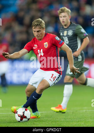 Ullevaal Stadion, Oslo, Norwegen. 04. September 2016. WM Qualifikation Fußball. Norwegen im Vergleich zu Deutschland. Jorgen Skjelvik von Norwegen in Aktion während des Spiels Fußball WM Qualifikation im Ullevaal-Stadion in Oslo, Norwegen. Bildnachweis: Aktion Plus Sport/Alamy Live-Nachrichten Stockfoto