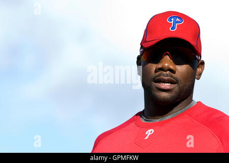 April 27, 2010, San Francisco, Ca, USA; philadelphia phillies erste Basisspieler Ryan Howard (6) vor dem Spiel gegen die San Francisco Giants bei AT&T Park. san francisco Philadelphia 6-2 besiegte. Stockfoto