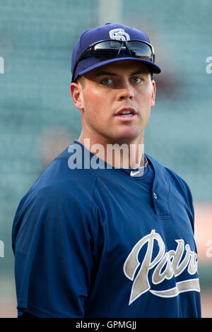 12. Mai 2010; San Francisco, CA, USA;  San Diego Padres Start Krug Clayton Richard (33) vor dem Spiel gegen die San Francisco Giants im AT&T Park.  San Diego besiegte San Francisco 5-2. Stockfoto
