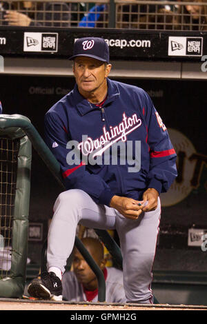 26. Mai 2010; San Francisco, CA, USA;  Washington Nationals Manager Jim Riggleman während der siebten Inning gegen die San Francisco Giants im AT&T Park. Stockfoto