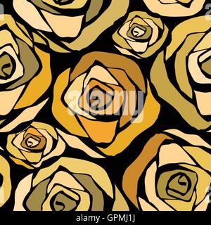 Nahtlose Muster mit Blumen Rosen Stock Vektor
