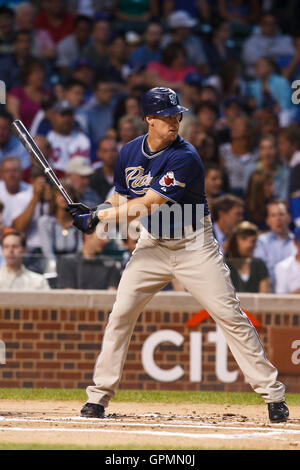 17. August 2010; Chicago, IL, USA;  San Diego Padres Recht Fielder Ryan Ludwick (47) auf bat gegen die Chicago Cubs im ersten Inning im Wrigley Field.  San Diego besiegte Chicago 1-0. Stockfoto