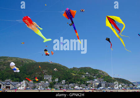 Barmouth Kite Festival Nord-Wales Stockfoto