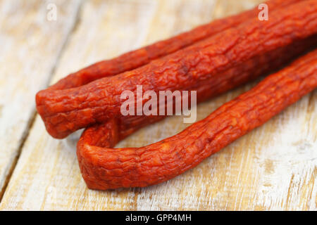 Kabanos, traditionelle polnische geräucherte Wurst Stockfoto