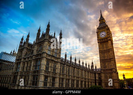 Big Ben bei Sonnenuntergang Stockfoto