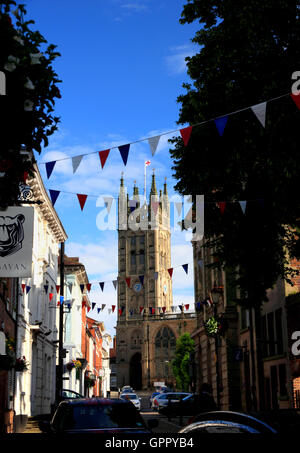 Die Stiftskirche St. Marienkirche, Kirche-Straße, Warwick. Stockfoto