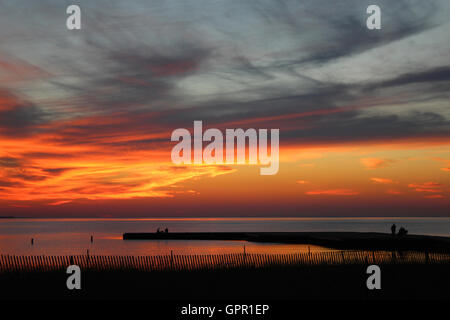 Sonnenuntergang am Door County, Wisconsin Stockfoto