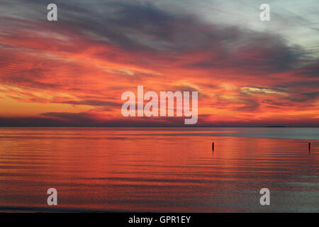 Sonnenuntergang am Door County, Wisconsin Stockfoto