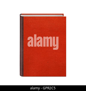 Buchen Sie mit rotem Leder gebundene Ausgabe isoliert Stockfoto