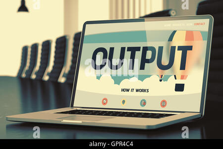 Ausgang - am Laptop-Bildschirm. Closeup. 3D Illustration. Stockfoto