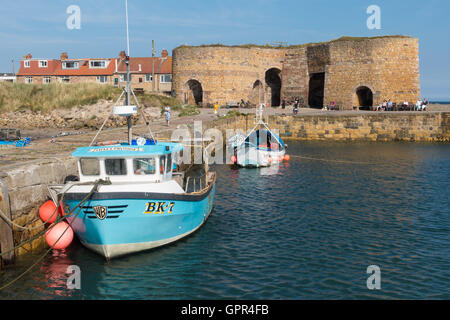 Beadnell Hafen und Kalköfen, Northumberland Stockfoto