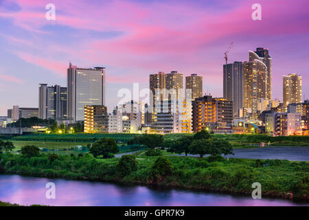 Kawasaki, Japan Innenstadt Skyline. Stockfoto