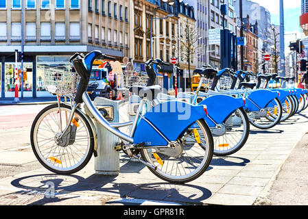 Fahrräder zu vermieten in Luxemburg-Stadt Stockfoto