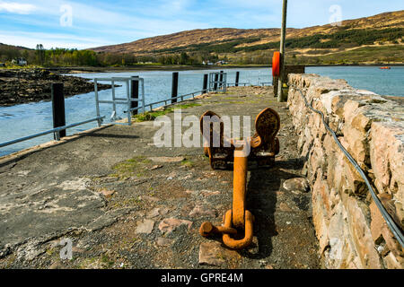 Der alten Mole auf Loch Scresort, Kinloch, Isle of Rum, Scotland, UK. Stockfoto