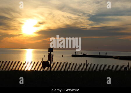 Sonnenuntergang am Door County, Wisconsin Stockfoto