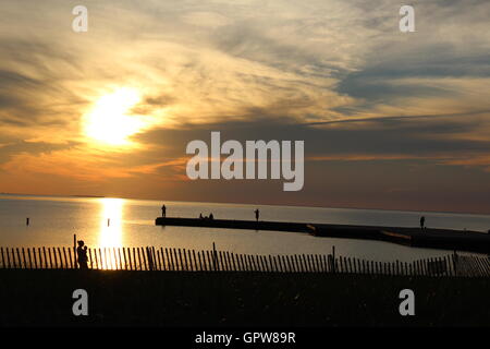 Sonnenuntergang am Door County, Wisconsin Stockfoto