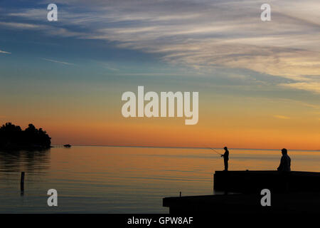 Sonnenuntergang am Door County, Wisconsin Stockfoto