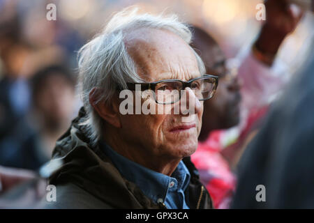 Sheffield, Großbritannien. Regisseur Ken Loach an einem Jeremy corbyn Kundgebung in Sheffield, South Yorkshire. Stockfoto