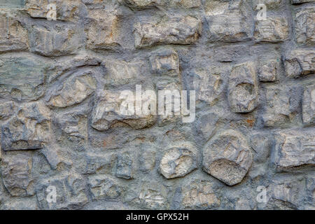 Grauen Stein Textur der alten Burgmauer. Stockfoto