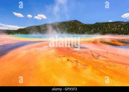 Die Welt berühmte Grand prismatische Frühling im Yellowstone National Park Stockfoto