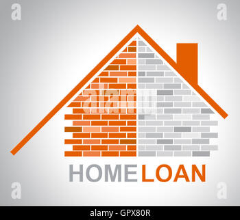 Home Loan House Gehäuse zeigt und verleiht Stockfoto