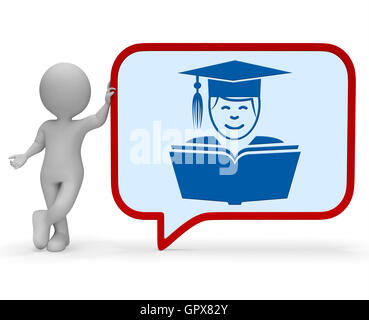 Lehrer-Speech Bubble anzeigt geben Unterricht und Dialog 3D-Rendering Stockfoto