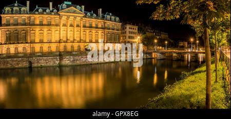 City-Nacht-Panorama in Straßburg Frankreich Stockfoto