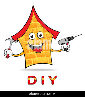 DIY Hausvertretung Do It Yourself und Immobilien Stockfoto