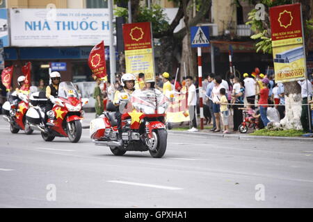 HANOI, VIETNAM - 2. SEPTEMBER: VTV International Cycling Turniers Â?? Tonne Hoa Sen Weltmeisterschaft 2016 auf 2. September 2016 in Hanoi, V Stockfoto