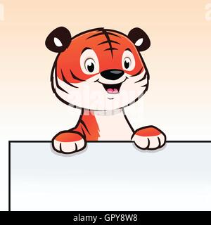Cartoon Tiger Cub-Frame-Rahmen Stock Vektor