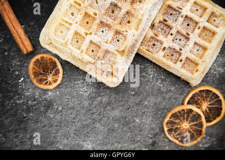 belgische Waffeln-Hintergrund Stockfoto